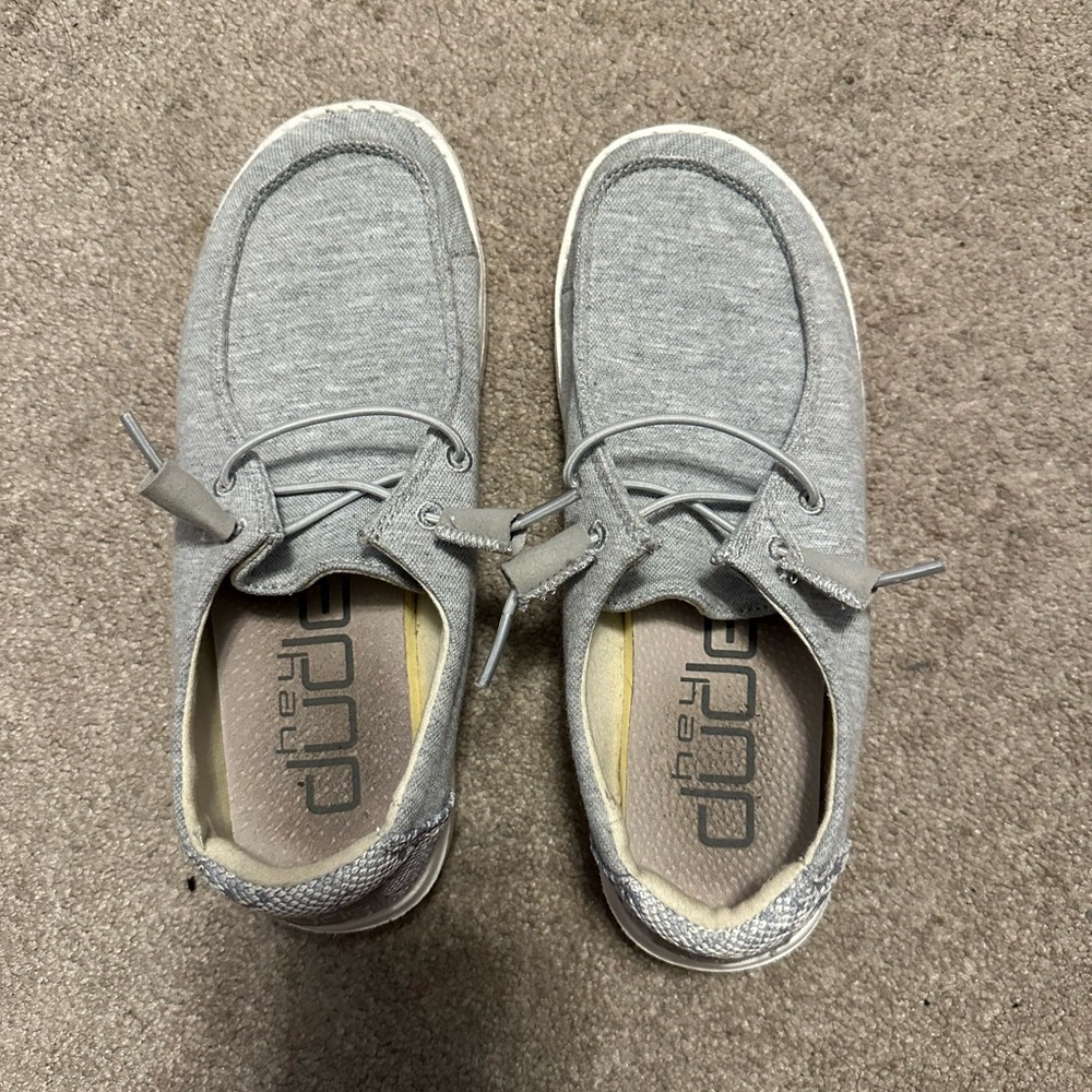 Hey Dude Light Gray Lace-Up Shoes